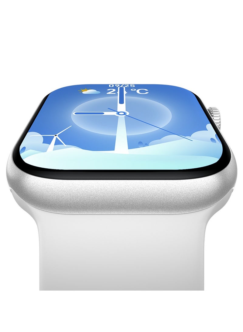 أوت بوكس ساعة Outbox OB10 – شاشة AMOLED ‏2.04″، مكالمات بلوتوث، +100 وضع رياضي، متابعة الصحة واللياقة، متوافقة مع أندرويد وiOS – فضي. - Image 3