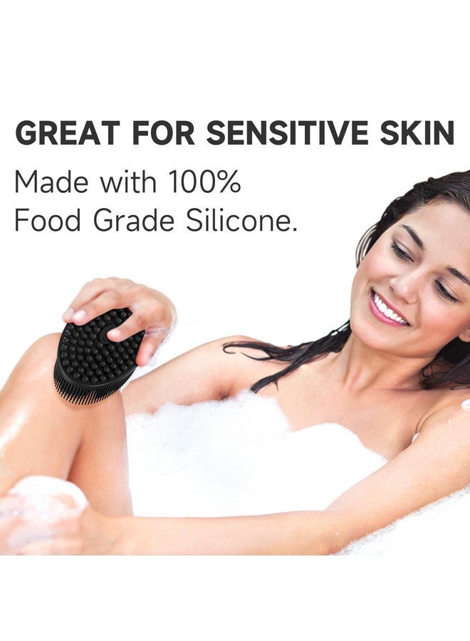 Metene Silicone Body Scrubber Exfoliating Body Scrubber For Use In Showerlathers Well Long Lasting Soft Body Scrubber For Shower And Bath Skincare Routine(Black With Loop) - Image 5