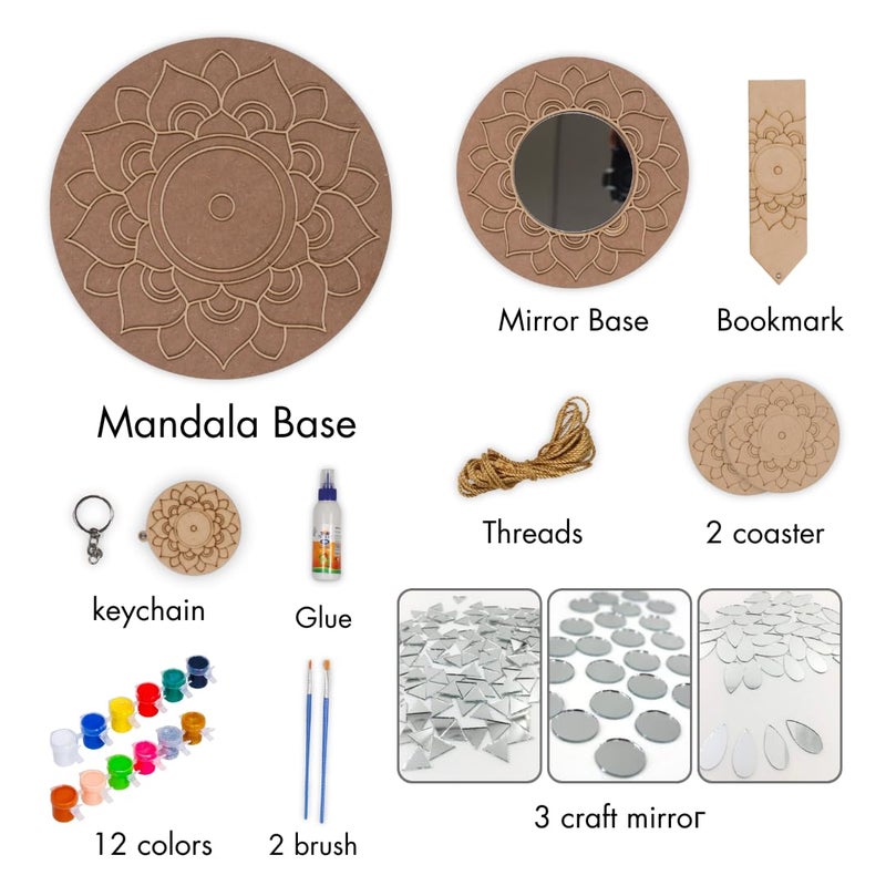 HOBBY INDIA DIY Mandala Painting Kit Coasters Rangoli Art and Craft Kit for Girls Boys 1012 Years Coaster DIY Kit Set of 6 Festive Gifting Home Decor - Image 4