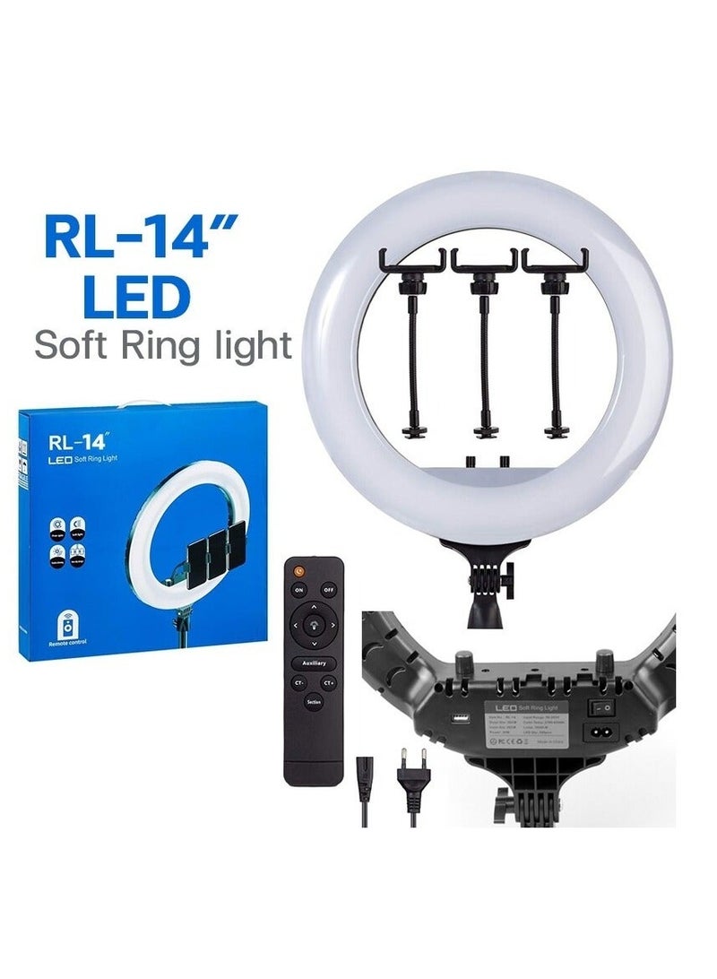 RL14 Ring Light Tripod LED Soft Ring Light with Remote Control - Image 1