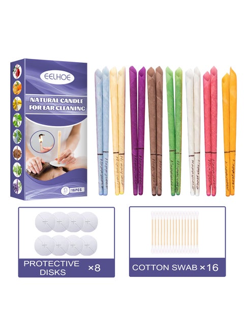 Aromatherapy Ear Candle Set | Multi-color Relaxing Ear Candle | Stress and Tinnitus Relief | Ear Cleaning with Safety Stopper