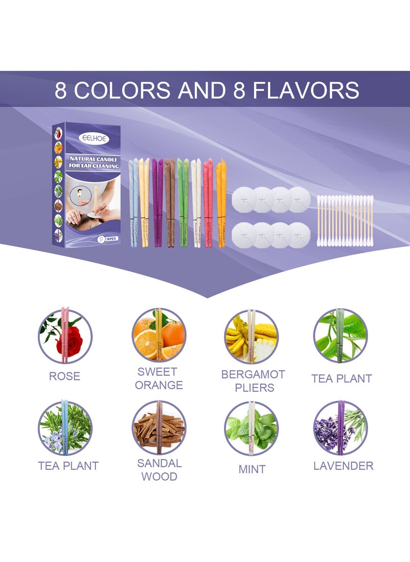 Aromatherapy Ear Candle Set | Multi-color Relaxing Ear Candle | Stress and Tinnitus Relief | Ear Cleaning with Safety Stopper