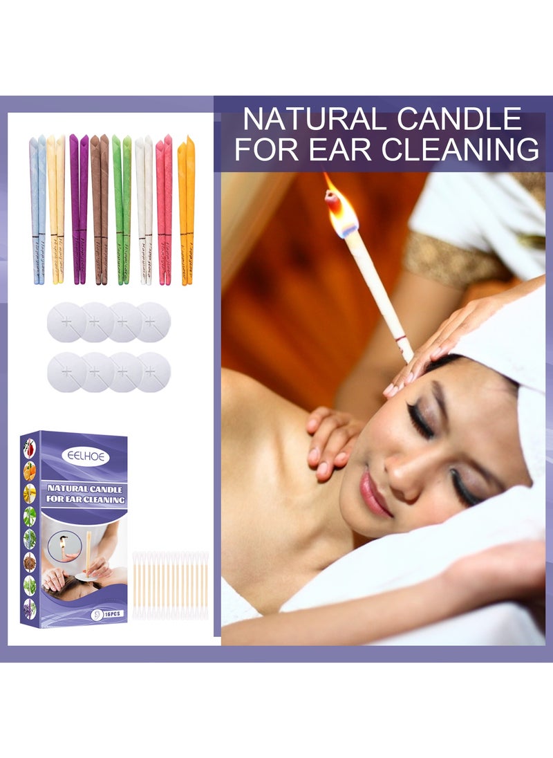 Aromatherapy Ear Candle Set | Multi-color Relaxing Ear Candle | Stress and Tinnitus Relief | Ear Cleaning with Safety Stopper