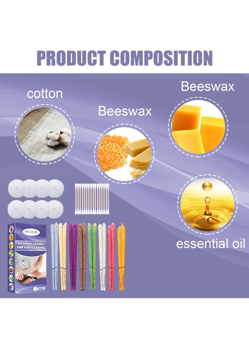 Aromatherapy Ear Candle Set | Multi-color Relaxing Ear Candle | Stress and Tinnitus Relief | Ear Cleaning with Safety Stopper