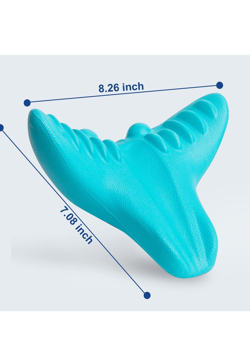 Excefore Neck and Shoulder Relaxer, Cervical Traction Device for TMJ Pain Relief Spine Alignment, Chiropractic Pillow Stretcher(Blue)  - Image 4