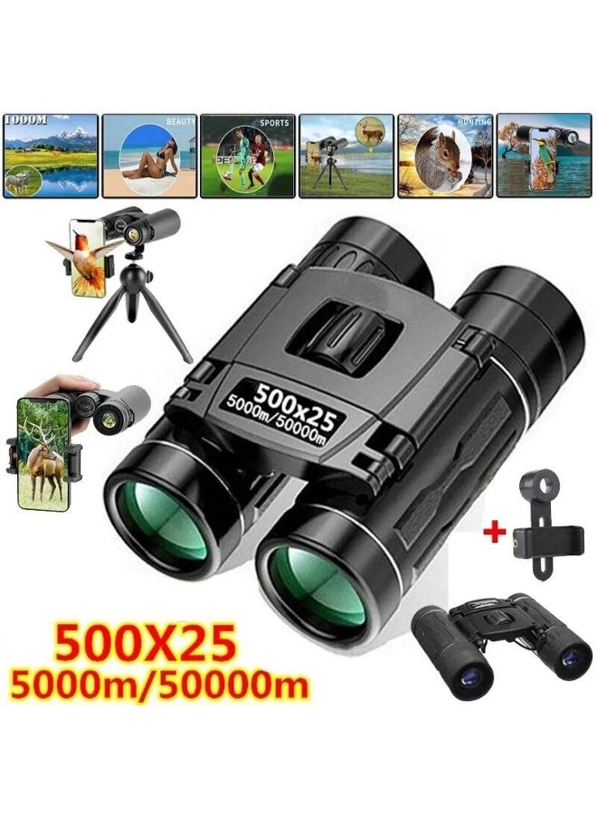 Generic 500X25 Portable Hd Zoom 5000M/50000M Binoculars Telescope Powerful Folding Long-Distance Vision Hunting Outdoor Camping Sports - Image 2