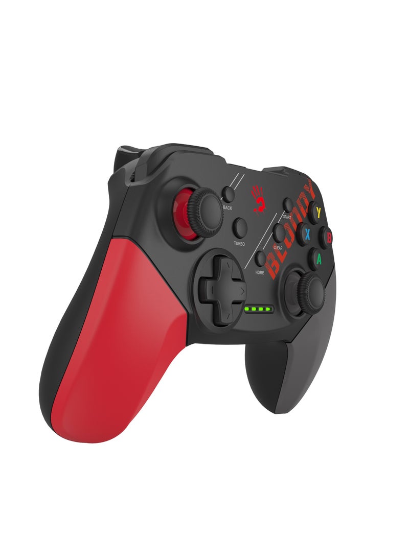 Bloody - 2.4G Wireless/Wired Dual Vibration Gaming Controller GPW50, Function Swap Setting, Rechargeable with USB Type-C, 360° Joysticks, Rechargeable 600mAh Li-Battery, Red - Image 1