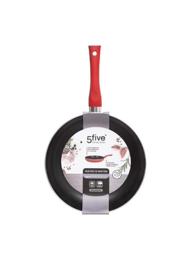 Five Simply Smart Essentielle Aluminum Induction Frying Pan Red and Black 28 cm 128843 - Image 4