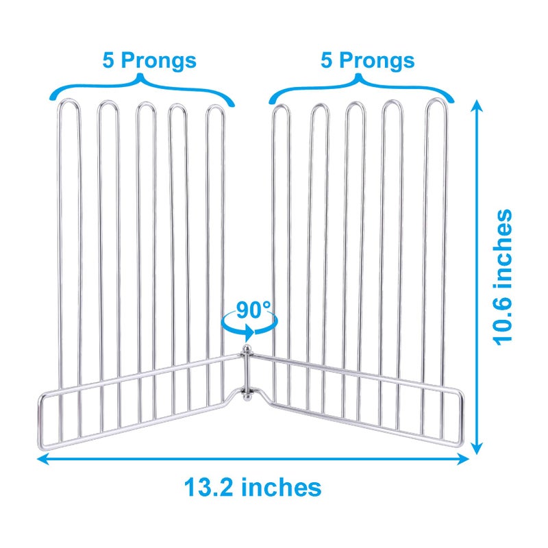 LEKUSHA Reusable Drying Rack, Foldable Freezer Bag Dryer, SUS304 Stainless Steel Stand for Gallon, Quart, Sandwich, Snack Bags - Image 3