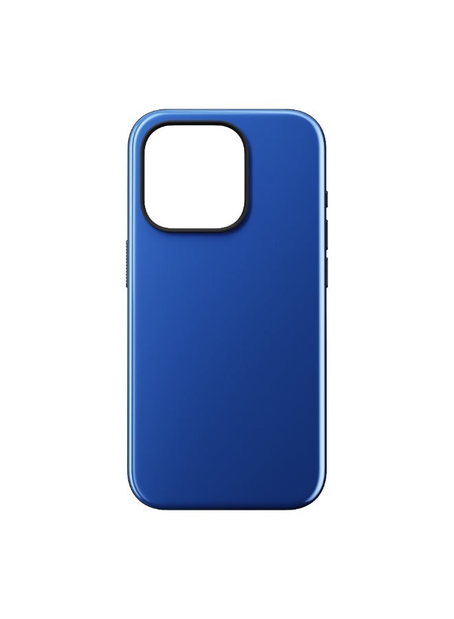 نوماد Nomad Sport Case لهاتف iPhone 15 Pro – أزرق | غطاء حماية نحيف مع امتصاص للصدمات، إطار TPU مانع للانزلاق، ظهر مقاوم للخدوش، متوافق مع الشحن اللاسلكي - Image 1