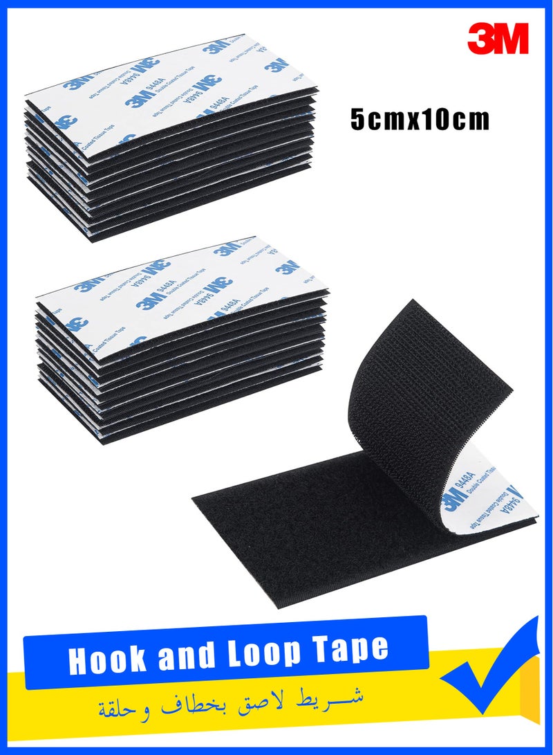 ثري ام شريط لاصق فيلكرو 2 انش × 4 انش، 20 ازواج، شريط لاصق متشابك شديد التحمل، شريط تعليق الصور، تثبيت مزدوج الجوانب للسجاد والسجاد - Image 1