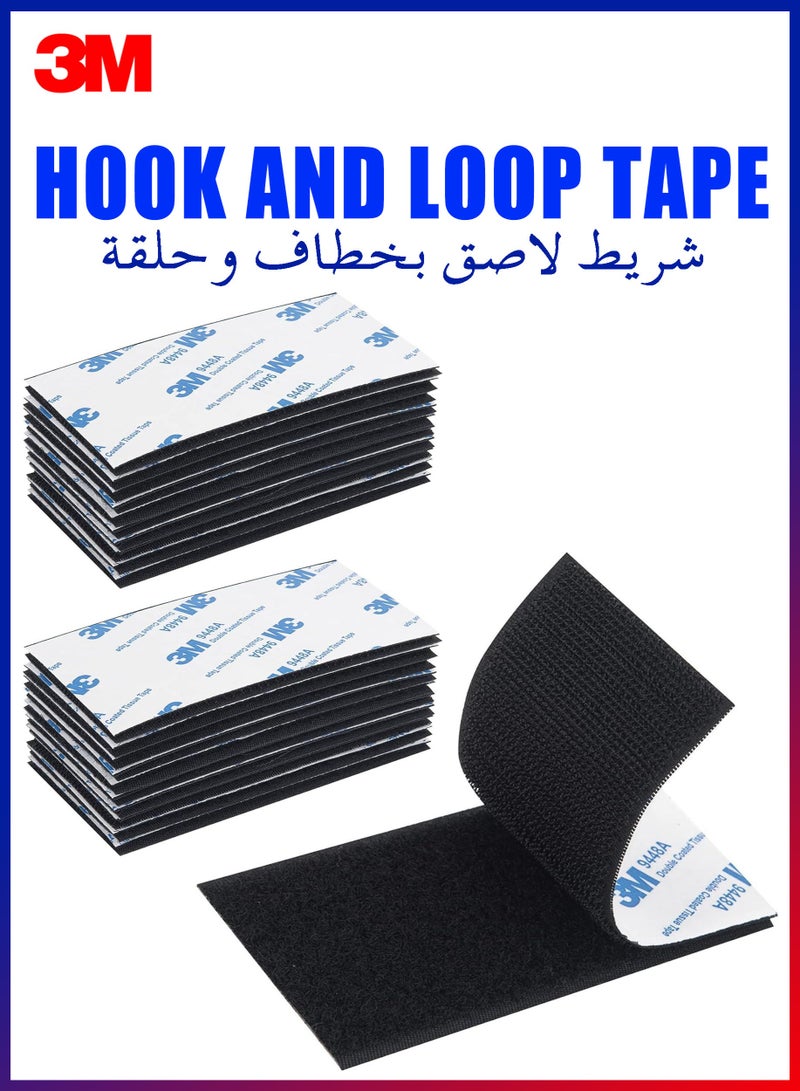 ثري ام شريط لاصق فيلكرو 2 انش × 4 انش، 20 ازواج، شريط لاصق متشابك شديد التحمل، شريط تعليق الصور، تثبيت مزدوج الجوانب للسجاد والسجاد - Image 1
