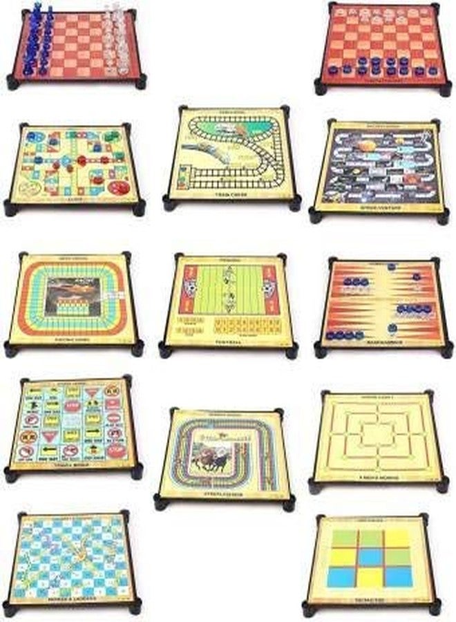 SANTALON 13 in 1 Family Magnetic Board Game-Chess,Snakes-Ladders,Backgammon,Ludo,Tic-Tac-Toe,Checkers,Travel Bingo Set for Girls Boys Multicolour - Image 2