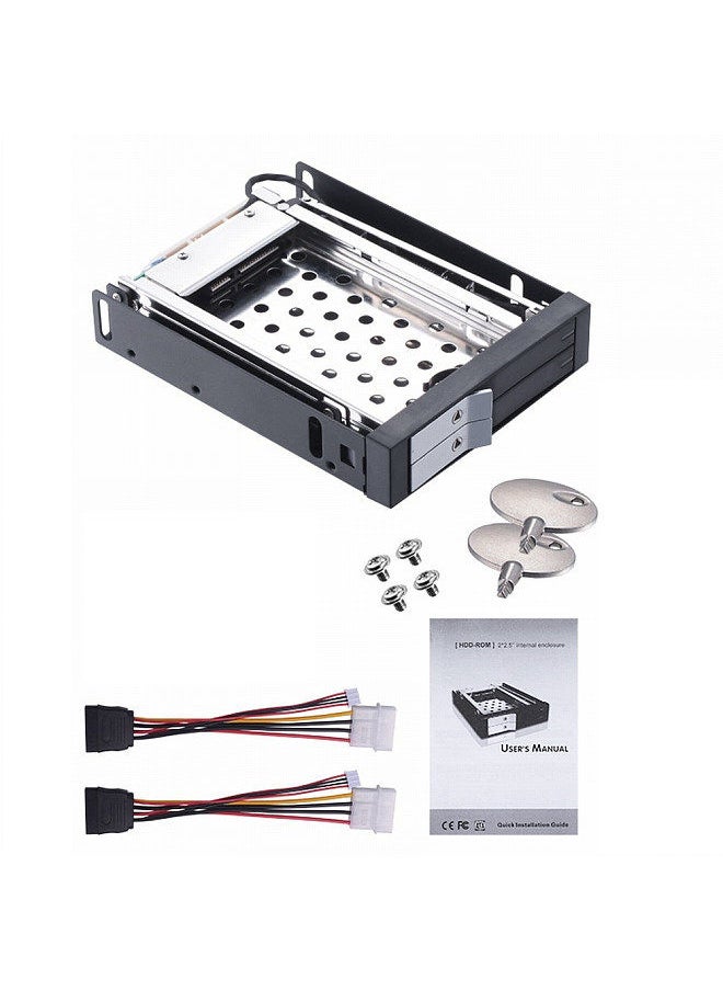 Generic - 2.5 inch Internal Dual Slot Tool-free Hard Disk Rack Support Two 2.5 inch SATA HDD/SSD Safety Lock Design Support Hot Plug - Image 1