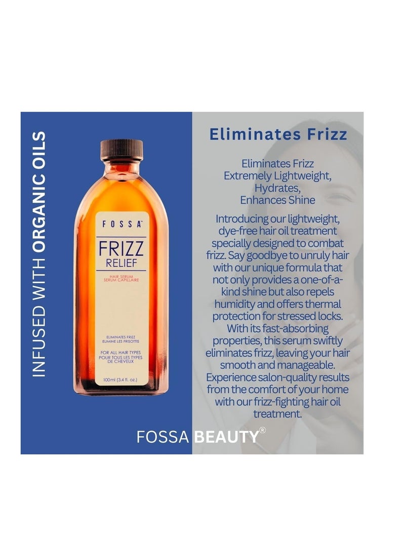 FOSSA Fossa Hair Oil for Frizzy Hair | Lightweight Hair Treatment Oil for Anti-Frizz Control, Nourishes, Adds Shine, Protects, Increases Elasticity for All Hair Types | 100ml, 3.4 fl. oz.  - Image 2