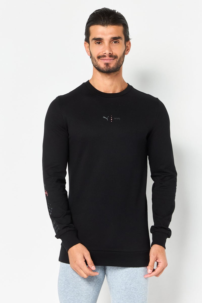PUMA Men Slim Fit Long Sleeve Outdoor Sweatshirts, Black - Image 1