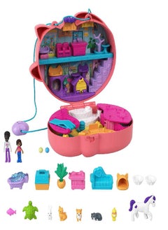 Polly Pocket Polly Pocket Starring Shani Cuddly Cat Purse, Pet Vet Theme with 2 Micro Dolls & 18 Accessories, Pop & Swap Peg Feature, Great Gift for Ages 4 Years Old & Up  - Image 4