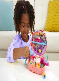 Polly Pocket Polly Pocket Starring Shani Cuddly Cat Purse, Pet Vet Theme with 2 Micro Dolls & 18 Accessories, Pop & Swap Peg Feature, Great Gift for Ages 4 Years Old & Up  - Image 1