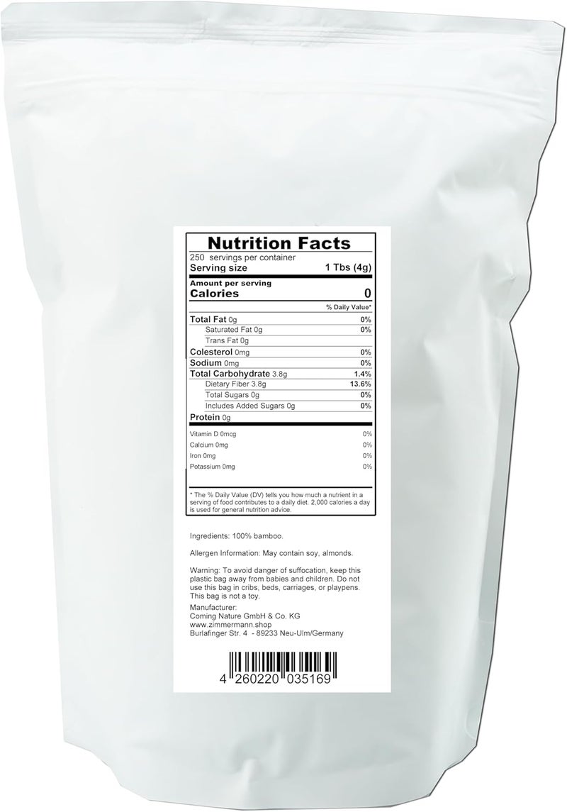 Zimmermann Bamboo Fiber 2.2lb - Gluten Free Keto Flour - Image 2