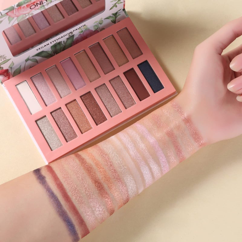 ONLYBETTER Vegan Brown Eyeshadow Palette with 16 Shades - High Pigment, Easy to Blend - Metallic & Shimmer Nude Shades - Long Lasting, Sweatproof & Waterproof - Image 2