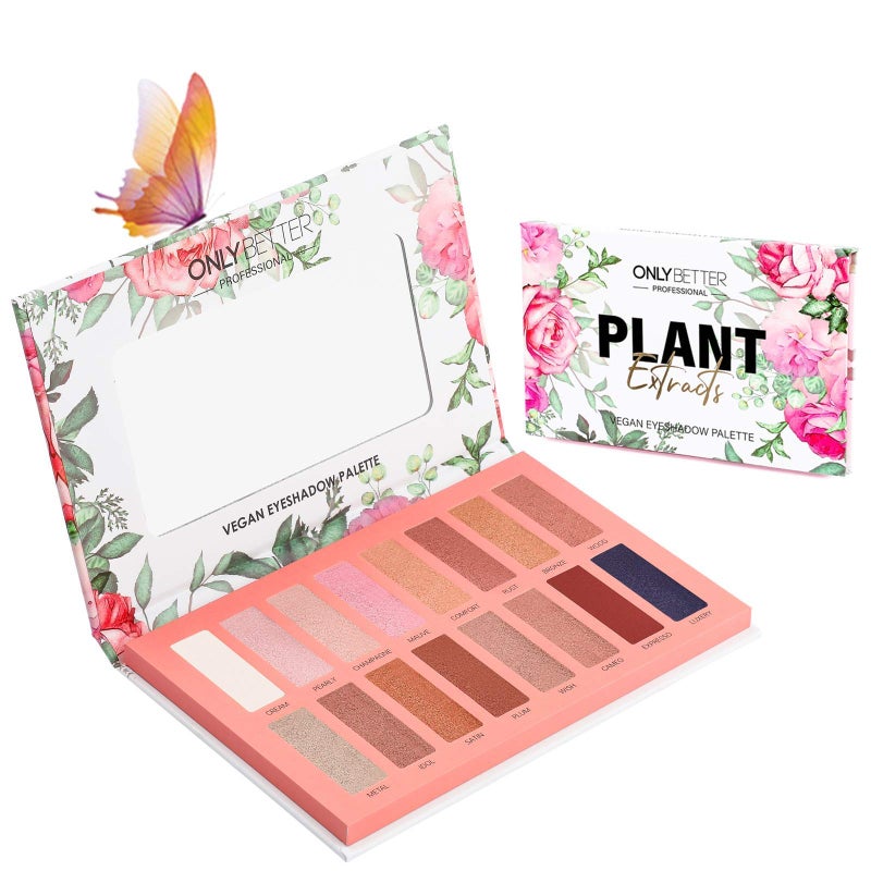 ONLYBETTER Vegan Brown Eyeshadow Palette with 16 Shades - High Pigment, Easy to Blend - Metallic & Shimmer Nude Shades - Long Lasting, Sweatproof & Waterproof - Image 1