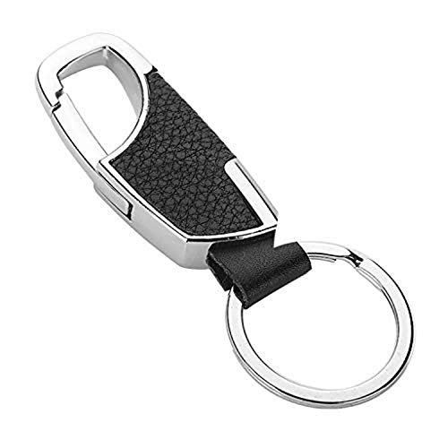 AUTOFRILL Metal Car Key Ring with Snap Hook (Black & Grey, 1) - Image 1