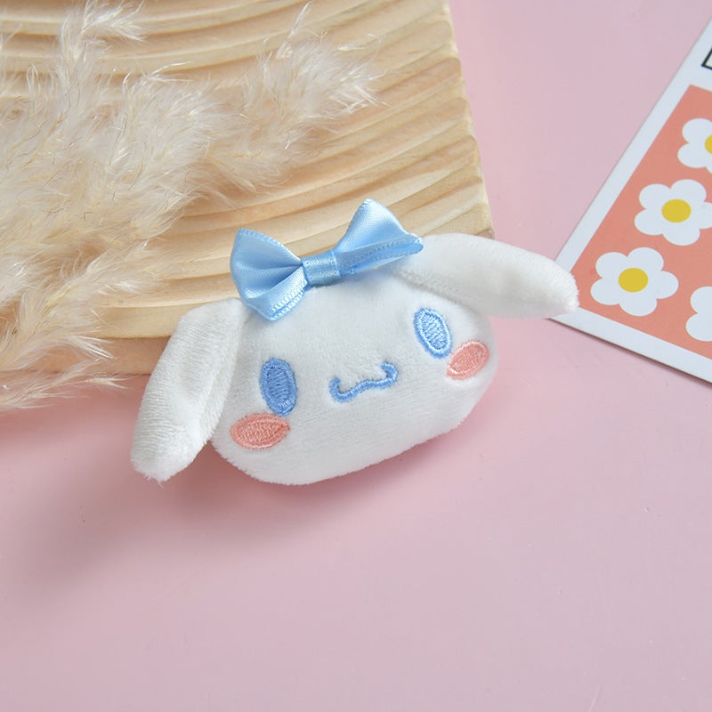 New Sanrio Plush Keychain DIY Scarf Hat Charms White.