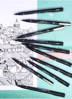 Uniball قلم حبر فاينلاينر Unipin Fineliner مكون من قطعة واحدة برأس 0.4 مم وحبر أسود  - Image 2