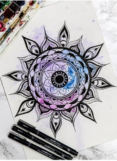 Uniball قلم حبر فاينلاينر Unipin Fineliner مكون من قطعة واحدة برأس 0.4 مم وحبر أسود  - Image 3