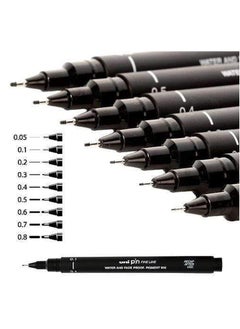 Uniball قلم حبر فاينلاينر Unipin Fineliner مكون من قطعة واحدة برأس 0.4 مم وحبر أسود  - Image 4