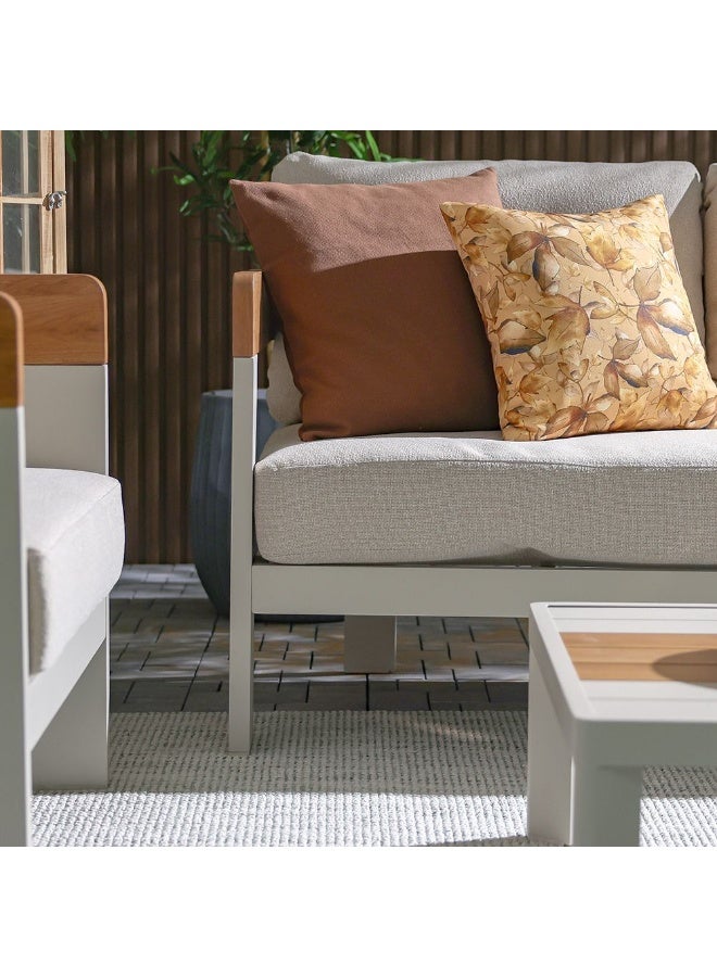 DANUBE HOME طقم أريكة خارجية 5 مقاعد فيينا | أثاث حديقة بإطار ألمنيوم | تصميم حديث لطقم أريكة في الفناء | طاولة وكراسي للجلوس في الحديقة - بيج/مشمس/تيك - Image 3