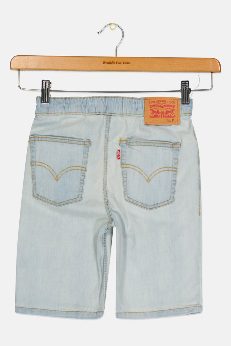 Levi's Kids Boy Washed Denim Shorts, Washed Blue - Image 2