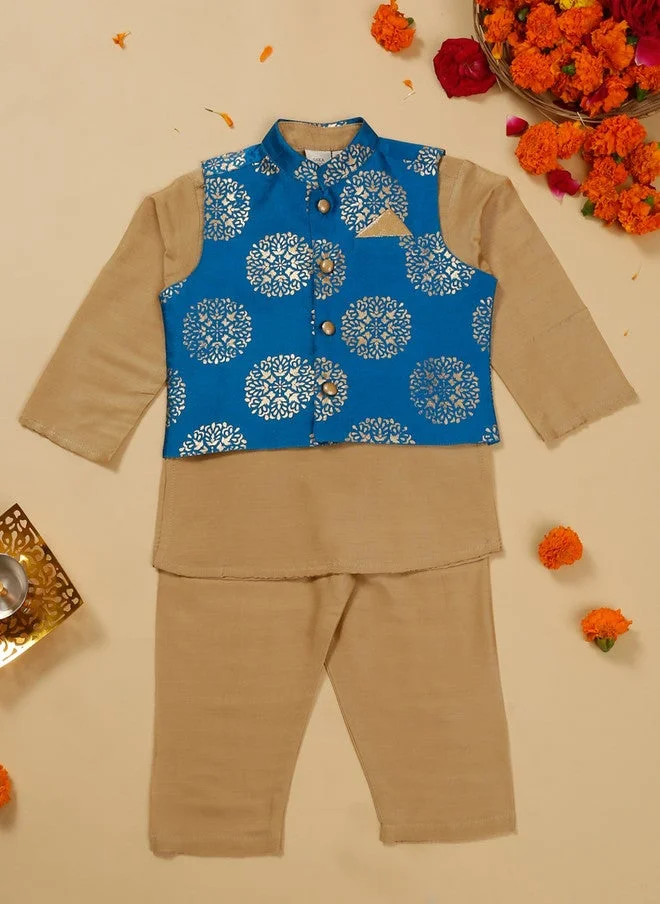 Saka Designs Boys Ethnic Motifs Kurta Set with Jacket