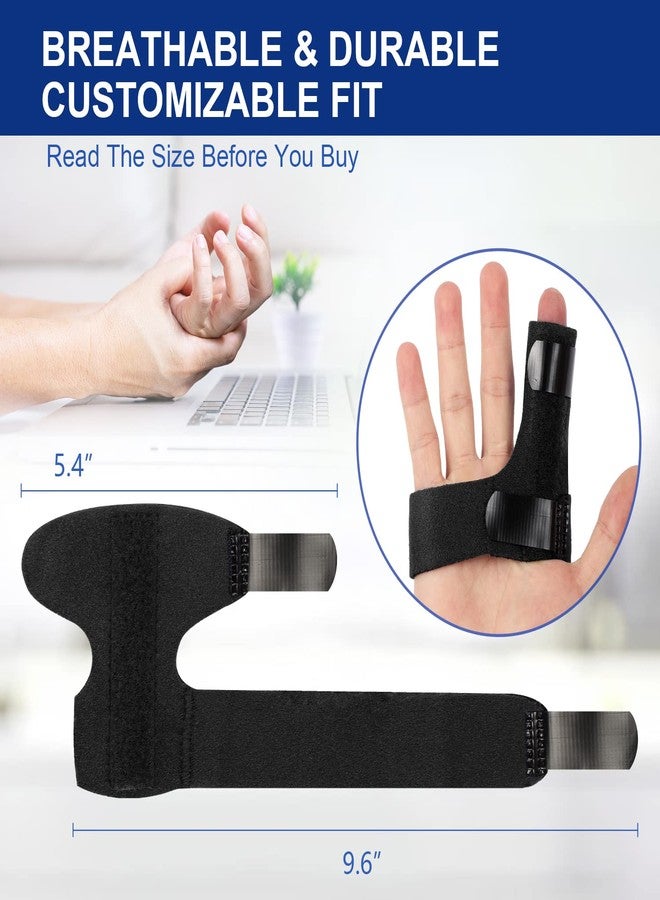 Promifun Finger Braces, Trigger Finger Splints for Straightening, Broken Finger Straighteners Provide Support and Relieve Pain - Black - Image 2