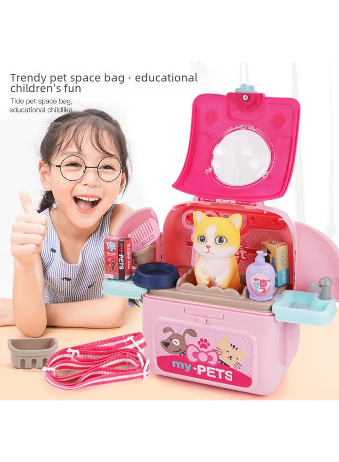 Children Play House Toy Simulation Kitchen Tools Makeup Doctor Nurse Toy Backpack Box 2-in-1 Suit-Color:Chaomei Makeup 2-in-1 Toy Backpack 008-963a - Image 4