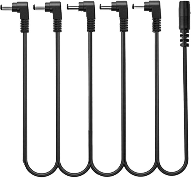 Augioth DC 5-Way Right Angle Plug Daisy Chain Power Cable Guitar Effect Pedal Power Supply Splitter Cable - Image 1