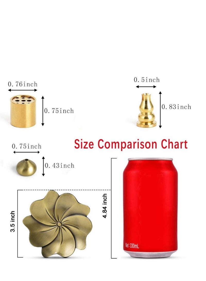 كابتن تيك Sakura Flower Incense Holder Bronze Burner Drop-shape Cylinder Multihole and Gourd-shape Ash Catcher Yoga Room Living Bedroom Home Fragranc - Image 3