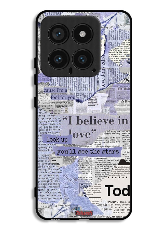 Tolwak Xiaomi 14 Protective Case Cover Newspaper Pieces - Image 1