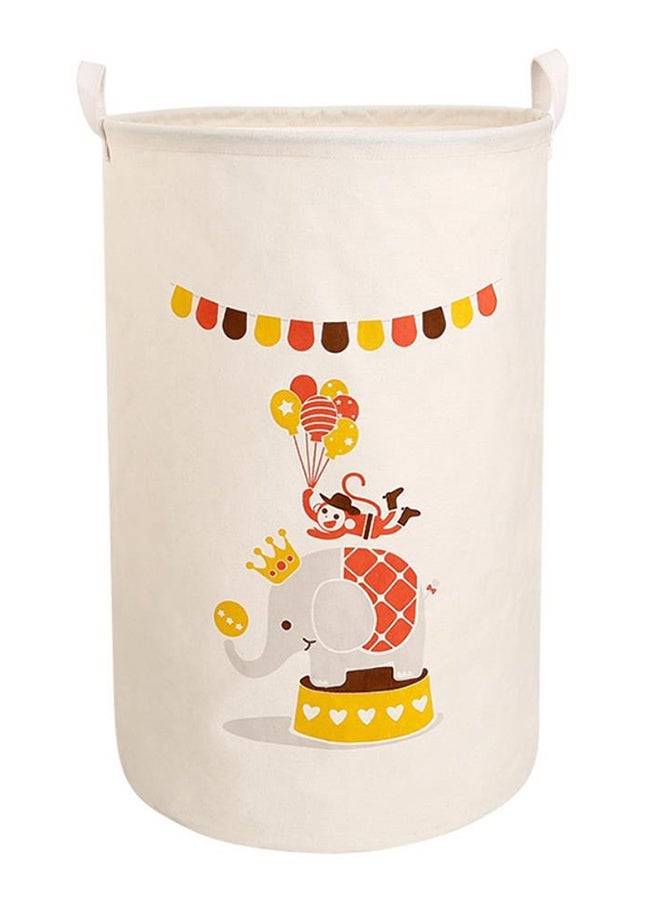 NIBEMINENT Fabric Printed Picnic Laundry Basket Beige