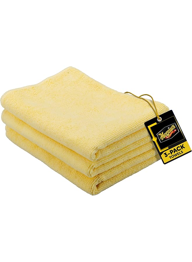 Meguiar's X2020 Supreme Shine Microfiber Towels, Pack Of 3, Yellow - Image 1