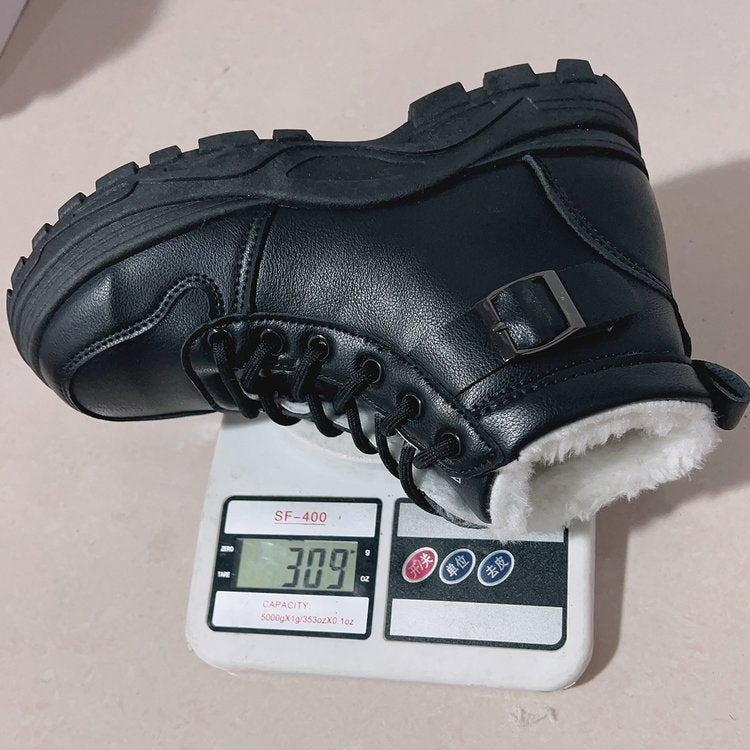 Foreign trade 2024 new autumn and winter ladies warm Martin boots fleece-lined thickened lace thick bottom short boots shoes wholesale - Image 3