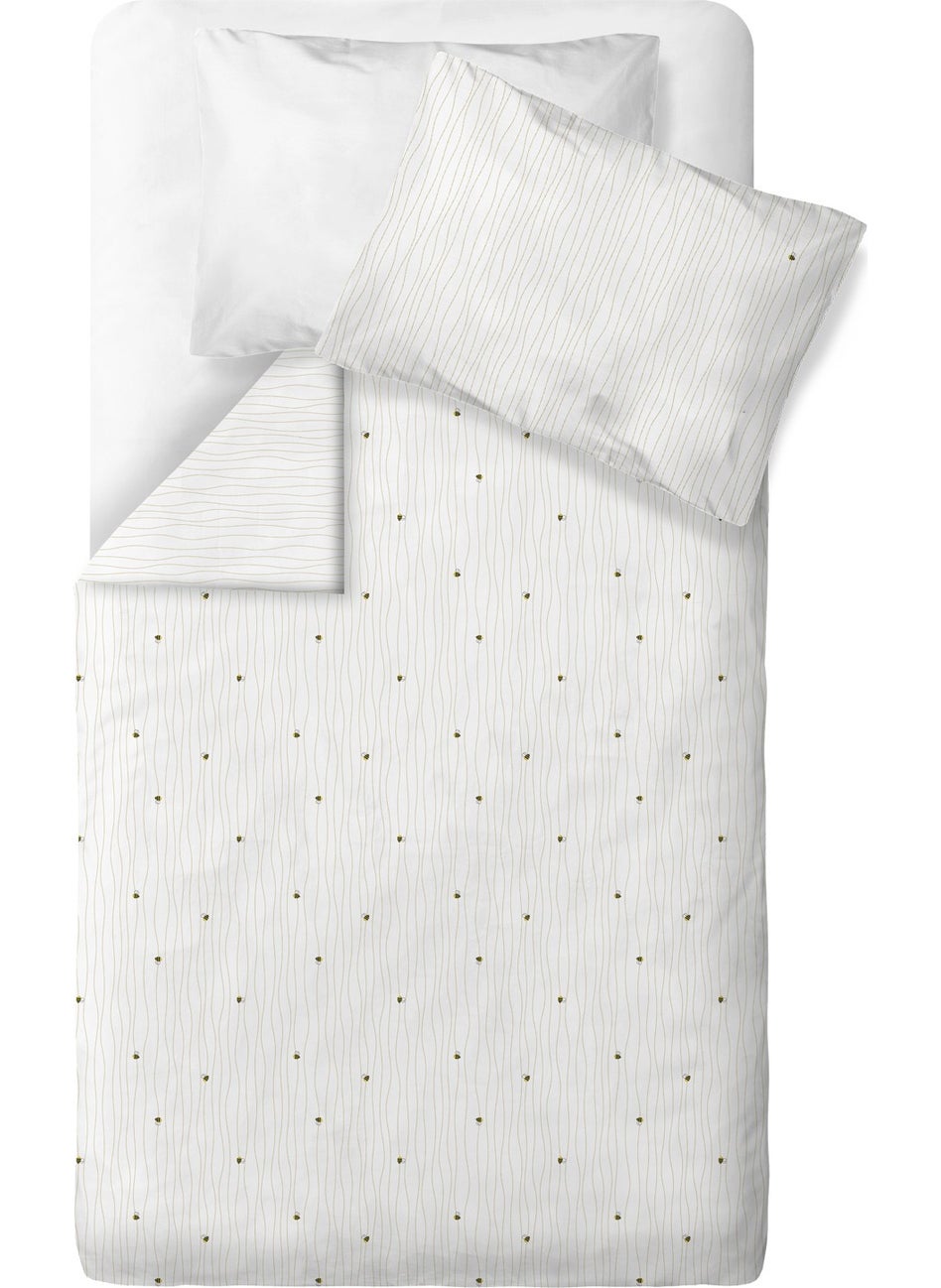 Casadora Baby Happy Bee 100% Cotton Satin, Embroidered Baby Duvet Cover Set  - Image 1