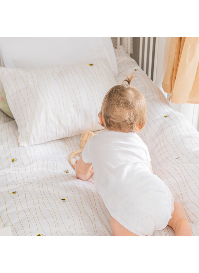Casadora Baby Happy Bee 100% Cotton Satin, Embroidered Baby Duvet Cover Set  - Image 2