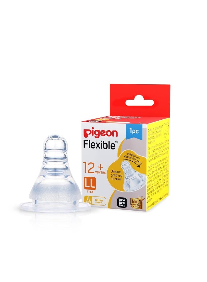 pigeon Peristaltic Nipple LL Y Cut, for 12+ Month Babies, BPS Free, BPA Free - Image 1