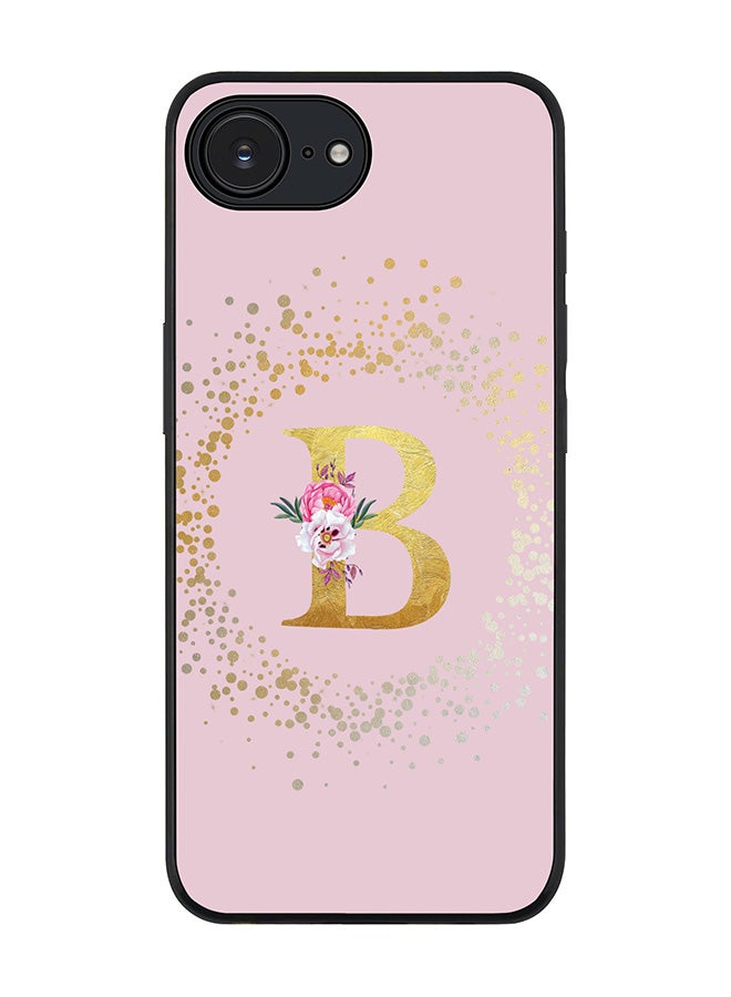 Stylizedd For Apple iPhone 16e Case,Slim fit Camera Protection, Shockproof Thin Phone cover  - Custom Monogram Floral - B  (Pink ) - Image 1