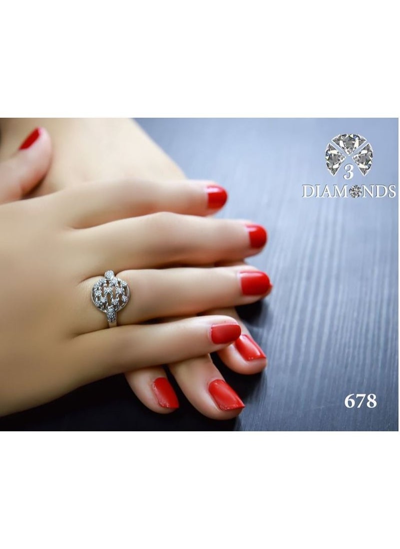 3Diamonds - Ring For Women platinum Plated-silver - Image 1