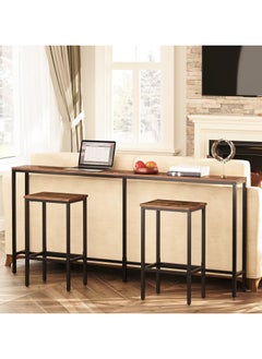 Chulovs 140cm Skinny Console Table, Narrow Sofa Table, Long Behind Couch Table, Slim Entryway Table for Hallway, Living Room, Rustic Brown, Industrial Side Table, Easy to Assemble  - Image 5