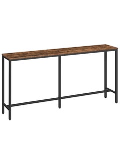 Chulovs 140cm Skinny Console Table, Narrow Sofa Table, Long Behind Couch Table, Slim Entryway Table for Hallway, Living Room, Rustic Brown, Industrial Side Table, Easy to Assemble  - Image 1