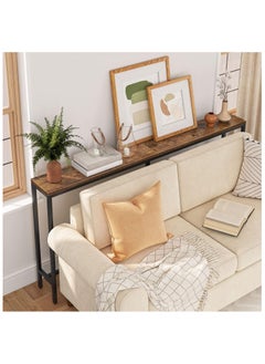 Chulovs 140cm Skinny Console Table, Narrow Sofa Table, Long Behind Couch Table, Slim Entryway Table for Hallway, Living Room, Rustic Brown, Industrial Side Table, Easy to Assemble  - Image 4