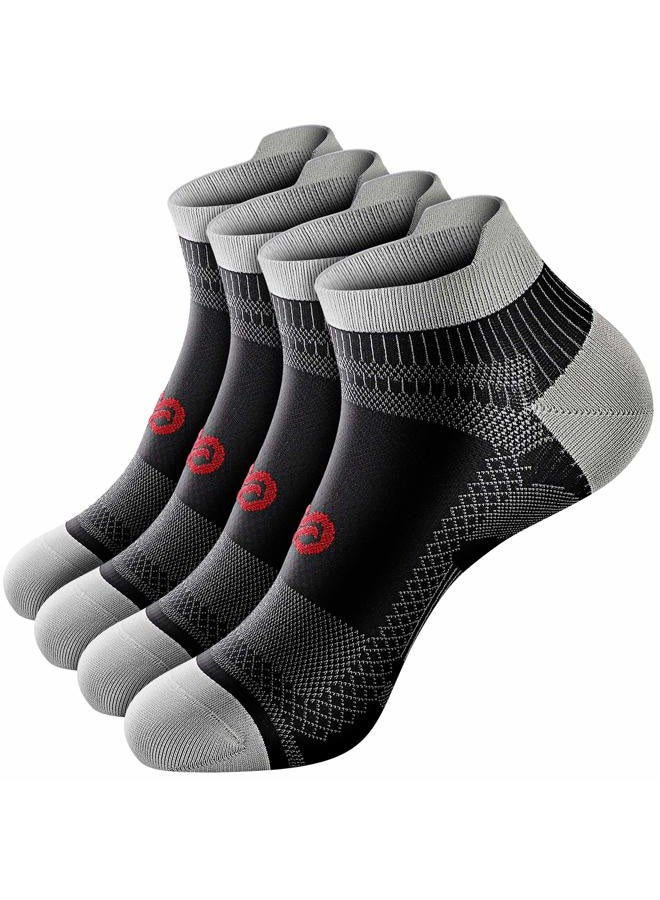 PAPLUS Ankle Compression Sock for Men and Women 2/4/6 Pairs, Low Cut Compression Running Sock with Ankle Support, Black(2 Pairs), S-M - Image 1